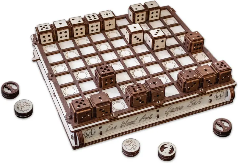 Eco Wood Art (EWA) Game Set, Chess and Draughts Set 25×28.5×4.2 cm