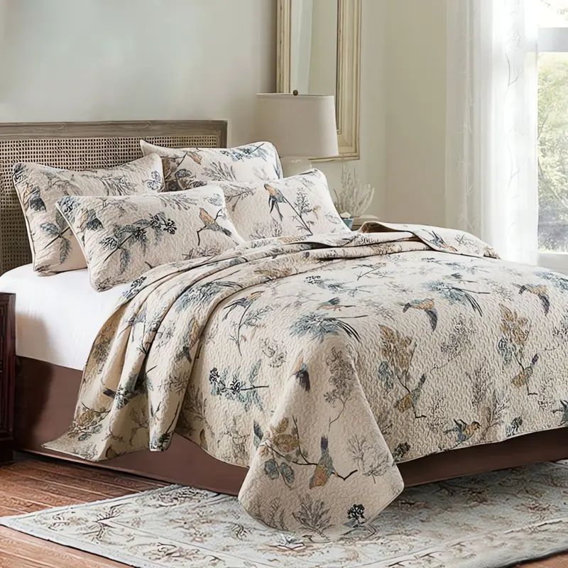 Elara Bedsprei - Japanse vogels en planten, Microvezel