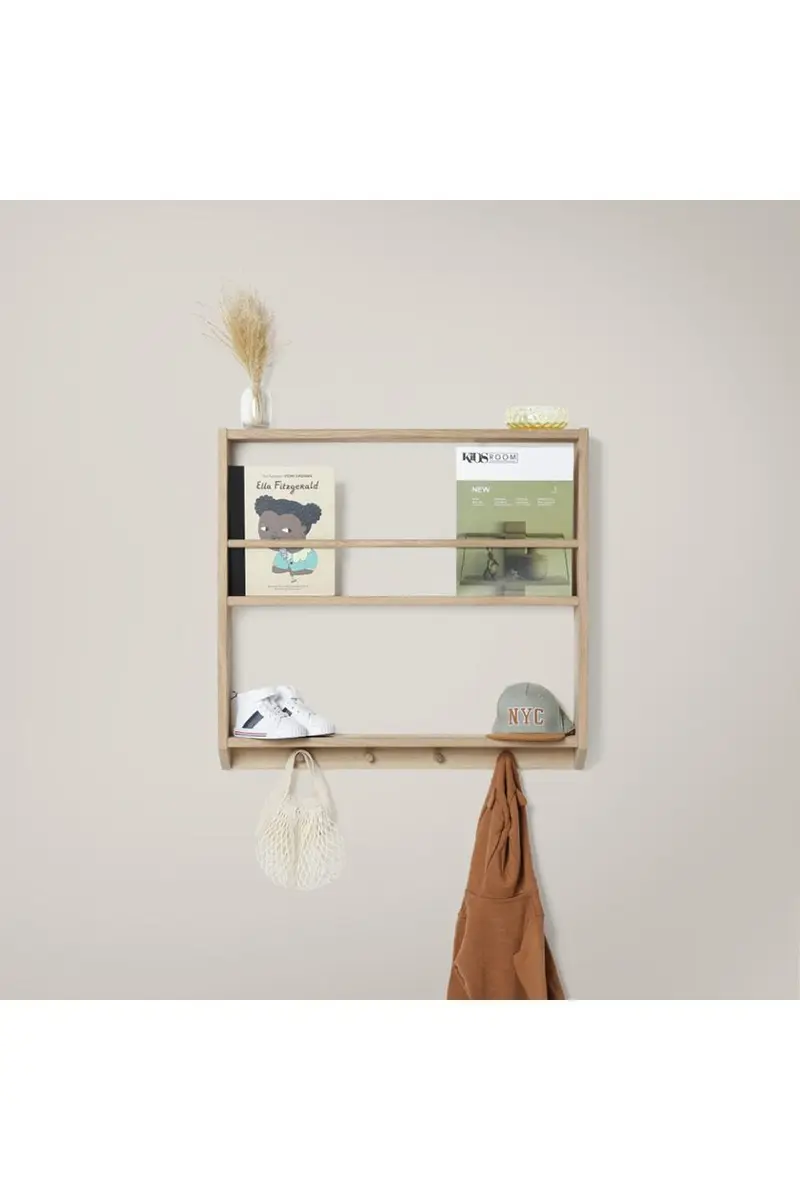 Eli Shelves with hooks - light oil