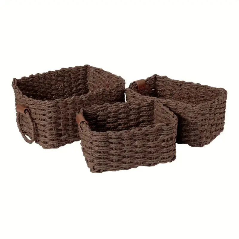 Elysia Opbergmanden Set - Handgeweven Rieten, Drie Maten set