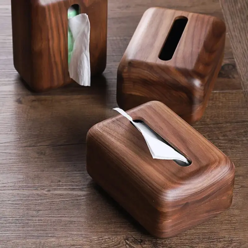 Eterra Tissuehouder - Walnoot Hout, Compact en Stijlvol