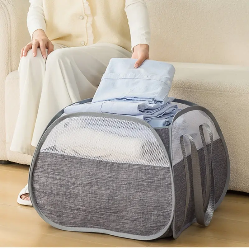Evoke Wasmand - Opvouwbare wasmand, Zwart met Versterkte Handvatten