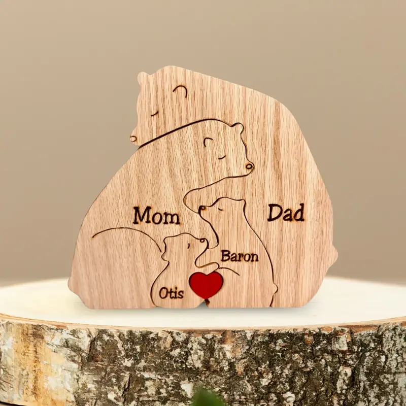 Family Puzzle™ – Gepersonaliseerd Moederdag Cadeau met Berenfamilie
