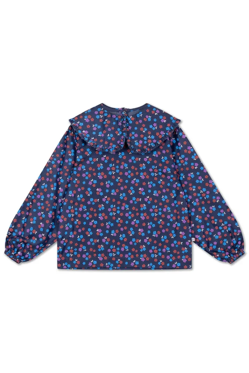 Fancy collar blouse - Scattered petals