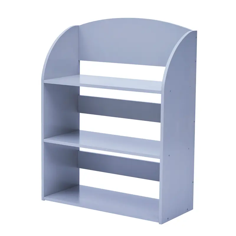 Fantasy Fields Freestanding Kids Wooden Display Bookcase, 3 Tier Bookshelf & Organiser, Grey