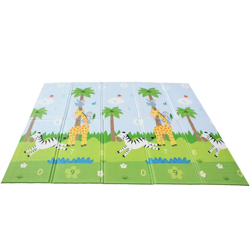Fantasy Fields Large Baby Crawling Mat, Kids  Soft Foam Reversible Portable Play Mat, Safari Themed