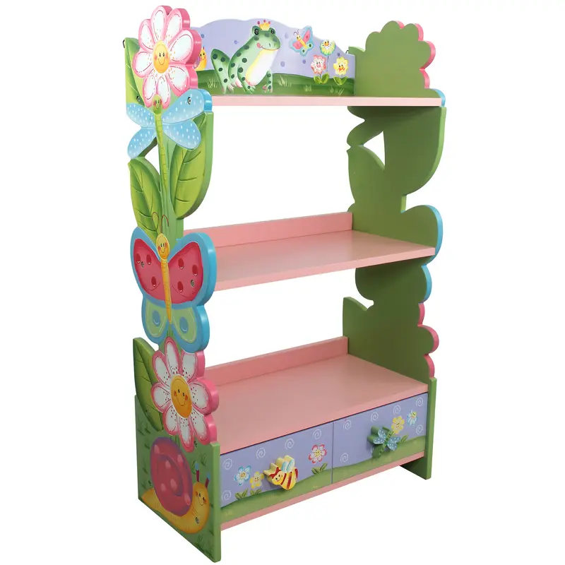 Fantasy Fields Magic Garden Multi-Tiered Wooden Bookcase + Storage Drawers, Multi