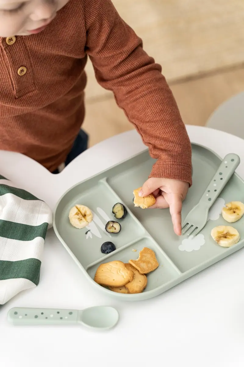 Foodie compartment plate | Croco - Green
