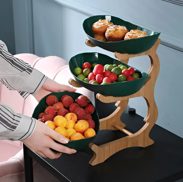 FruitNest™ – Houten Fruit Etagère – Meerlaagse Fruitschaal