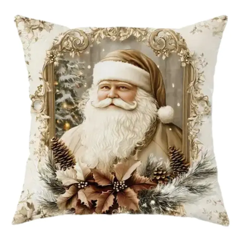 Gala Kussenhoes - Fluweel, Gouden Kerstmotieven
