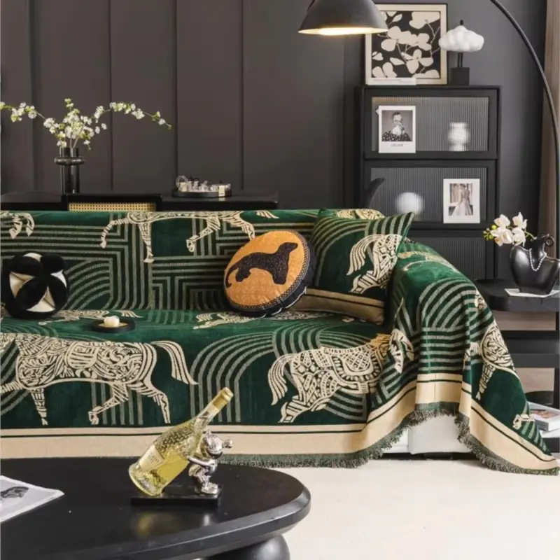 Gallora Bankhoes - Luxe Chenille, Paardenprint