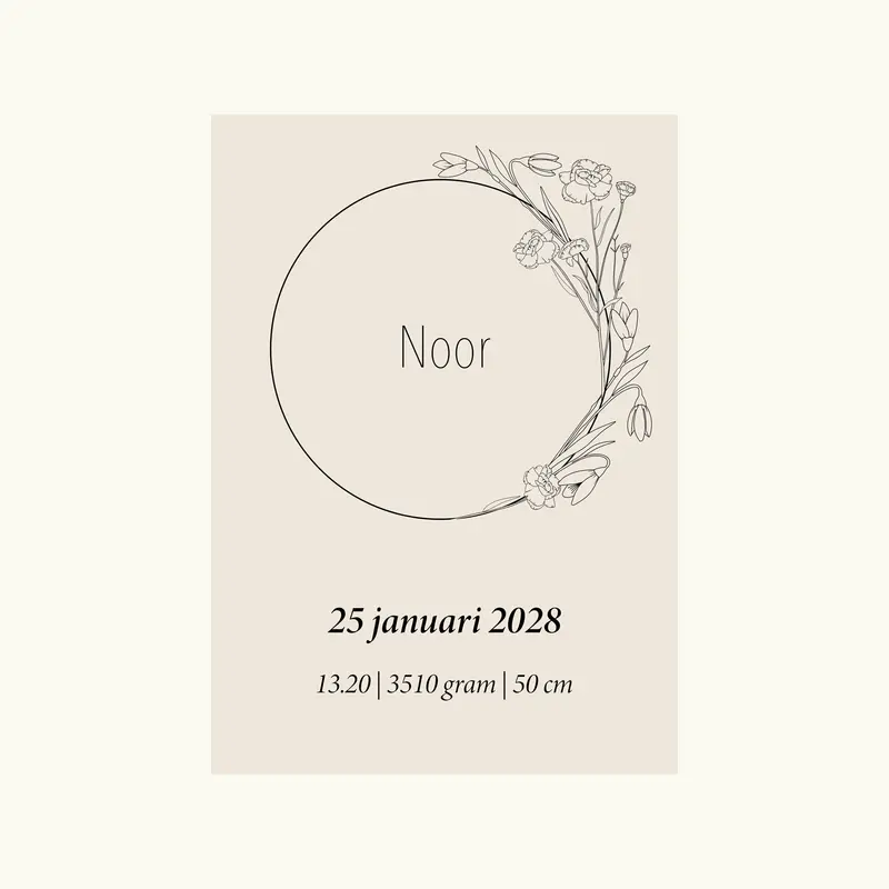 Geboortebloem Januari (Anjer en Sneeuwklokje)