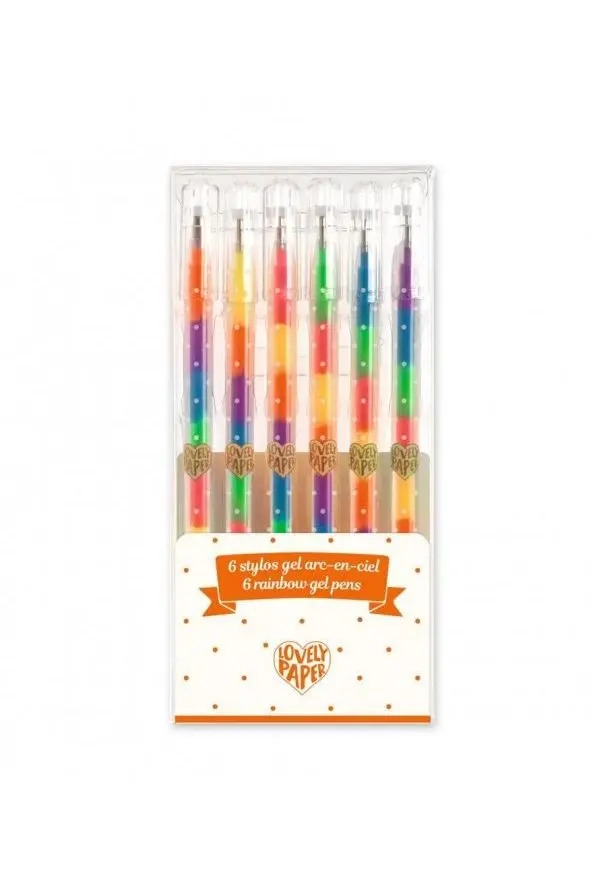 Gelpennen Regenboog Stylos - 6St