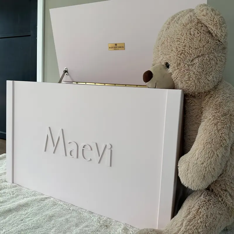 Gepersonaliseerde Speelgoedkist Pink XXL | BabyBirthBox Original