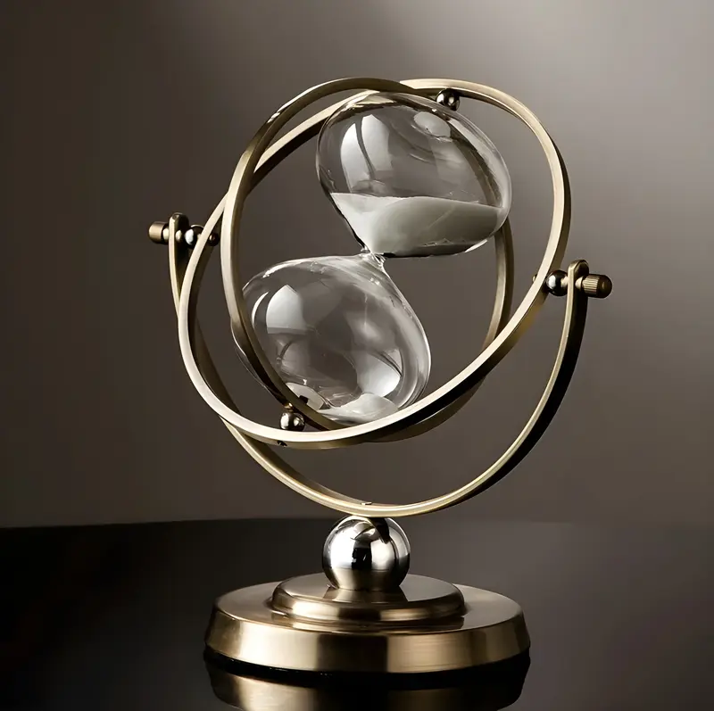 GleamTime Zandloper - Hoogwaardig Messing, Elegante Gouden Afwerking