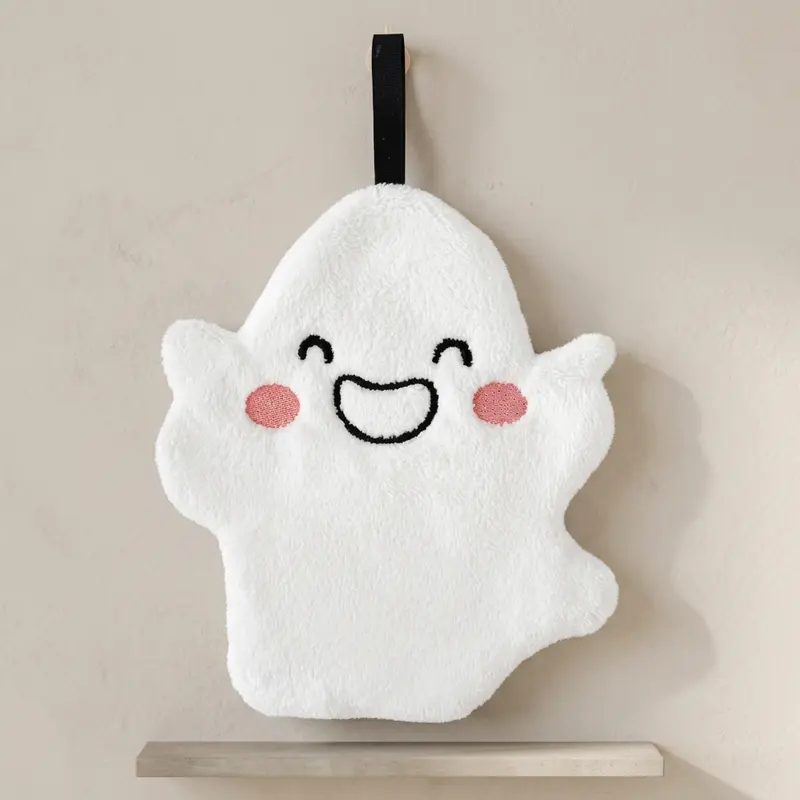 Glimmer Ghost Handdoek - Zacht Koraalfleece, Halloween Thema