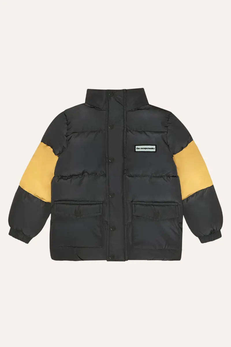 Grey Contrast Puffer Jacket