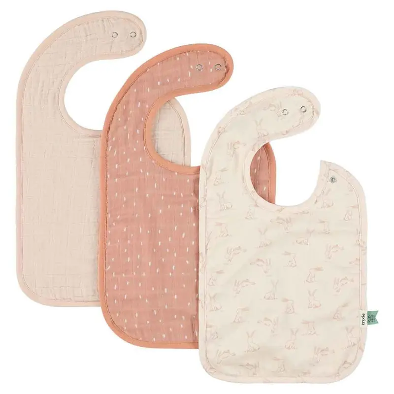 HelloLoomi Bib 3-pack mix - Rosy Rabbit