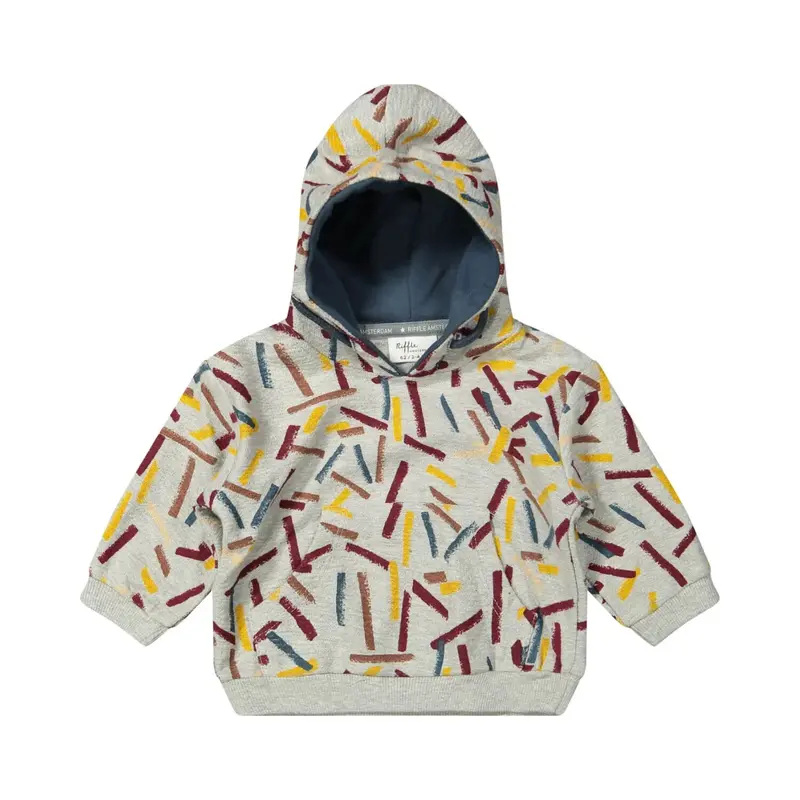 Hoodie gekleurde streepjes - biologisch katoen - Riffle Amsterdam