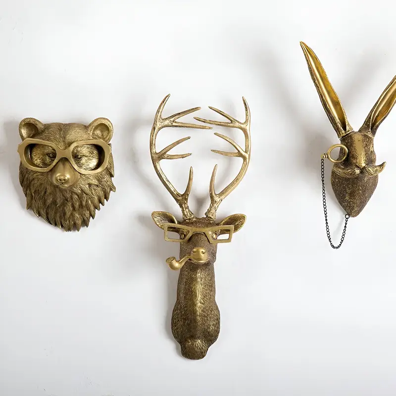 HookHead™ – Decoratieve Wandhaak – Gouden Dieren Wandhanger