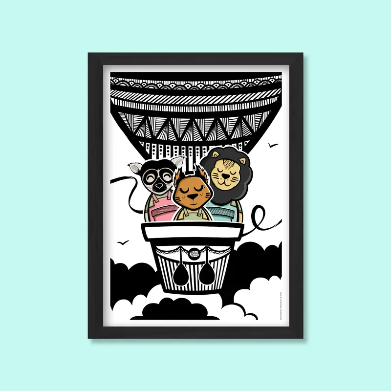 Hot air balloon print