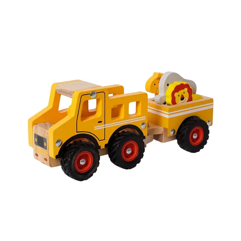Houten Auto - Dierentuindieren - 5 delig