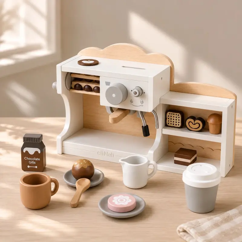 Houten Koffiehoek Speelgoed | Koffieset voor Kinderen | Met Accessoires