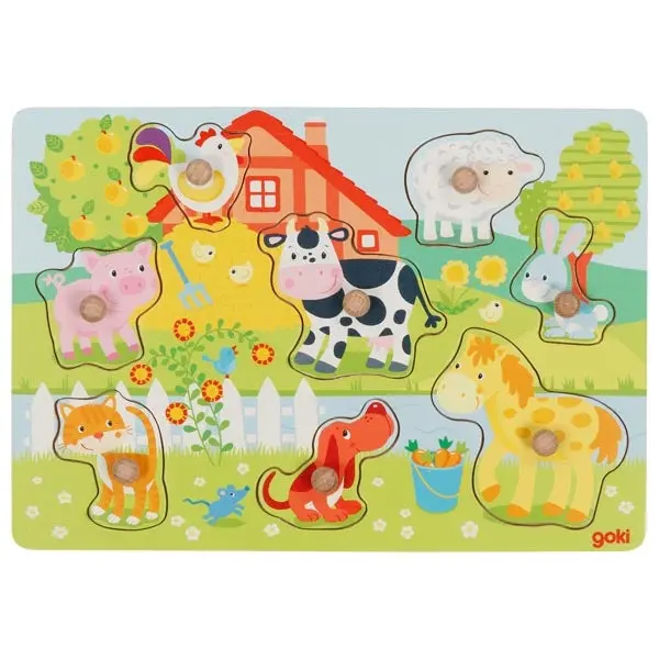 Houten puzzel boerderijdieren