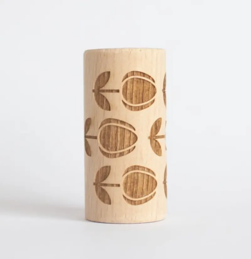 Houten roller - tulpjes