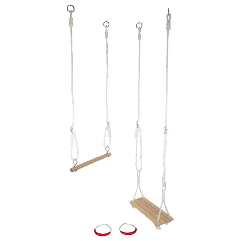Houten Schommelset 3in1 (plankschommel, trapeze, gymnastiekringen )
