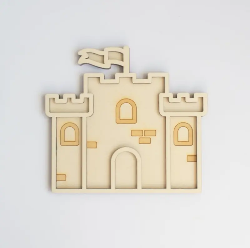 Houten speeltray - kasteel