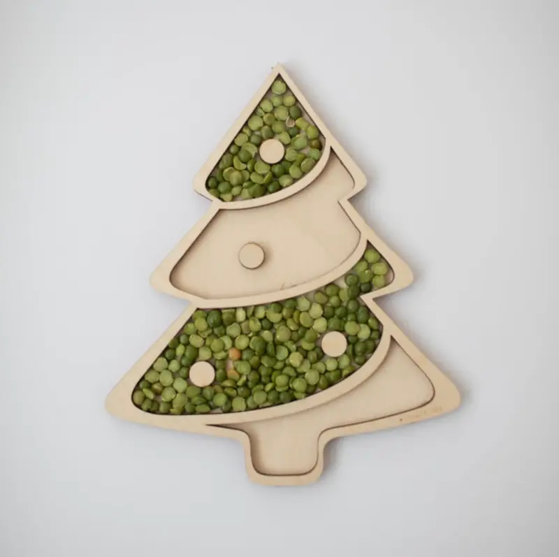 Houten speeltray - kerstboom
