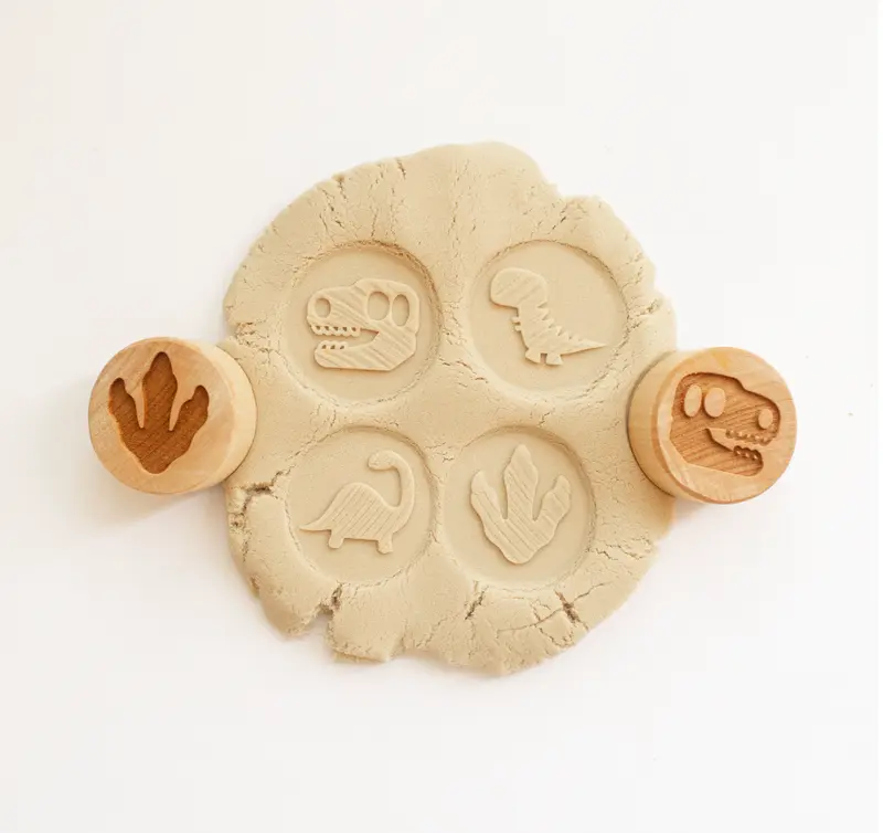 Houten stempelset - dino