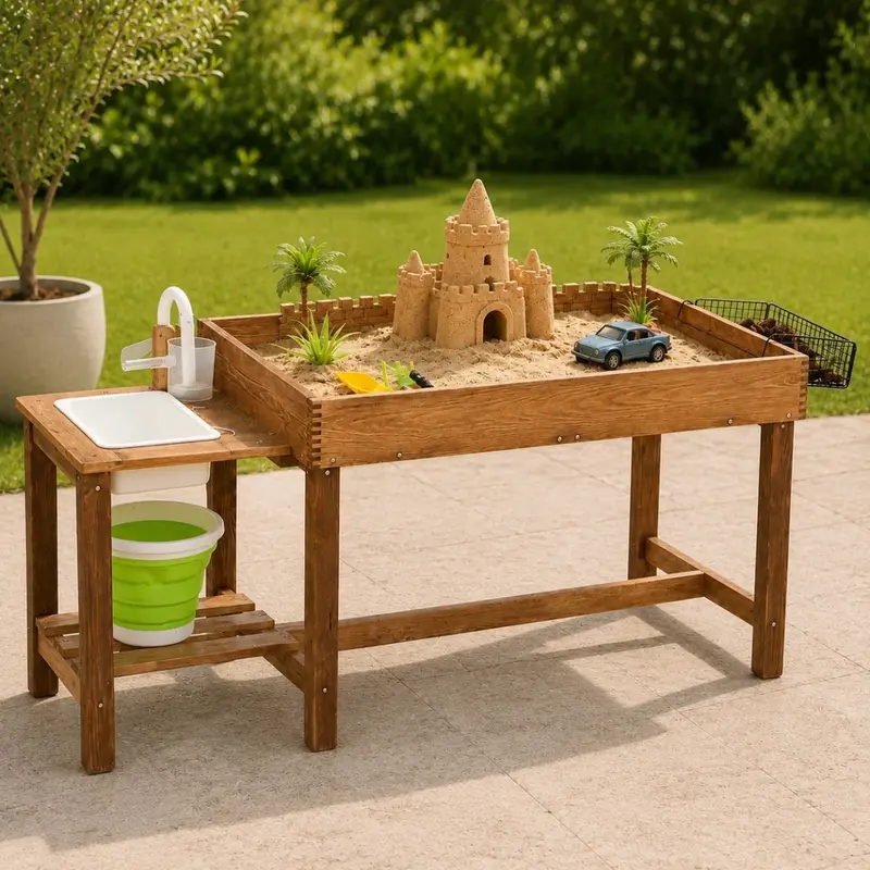 Houten Zandtafel met Waterbak en Accessoires vanaf 3 Jaar