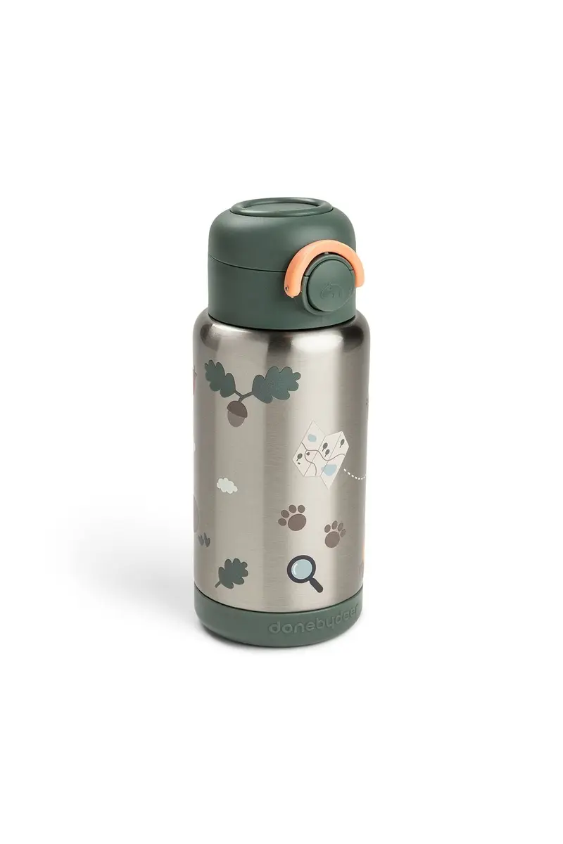 Insulated straw bottle | Tiny trails - Green