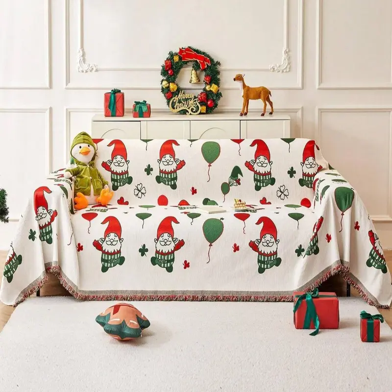 Jolivana Kerst Bankhoes - Gewatteerd Kabouterdesign, kerst gnomes