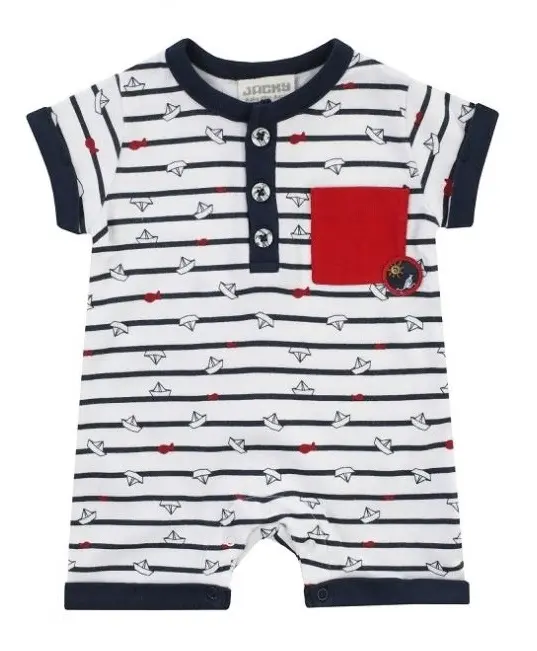 Jumpsuit romper kort, OCEAN CHILD - marine gestreept / rood, Jacky