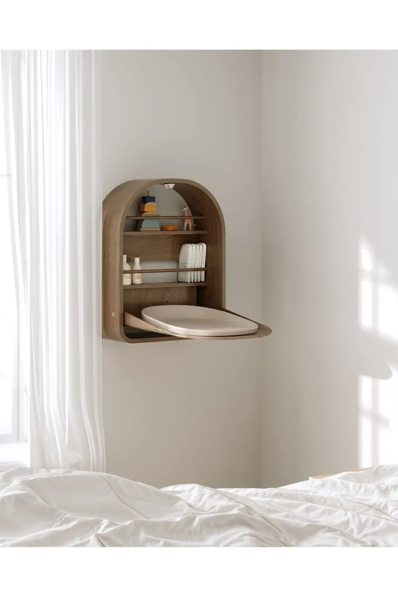 Kai wall changing table - Smoked oak