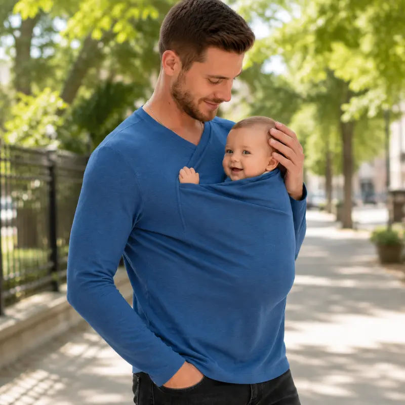 Kangaroo Pocket Shirt – Comfort & Handig – T-shirt Babydrager voor mannen