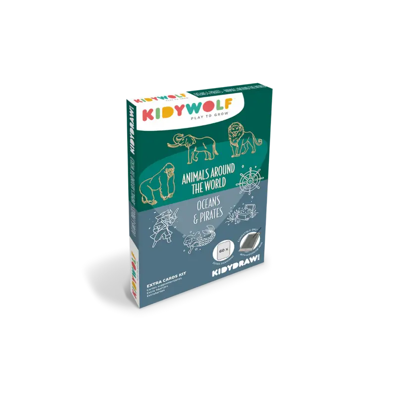 Kidydraw mini extra tekenkaarten Dieren & Oceanen en Piraten