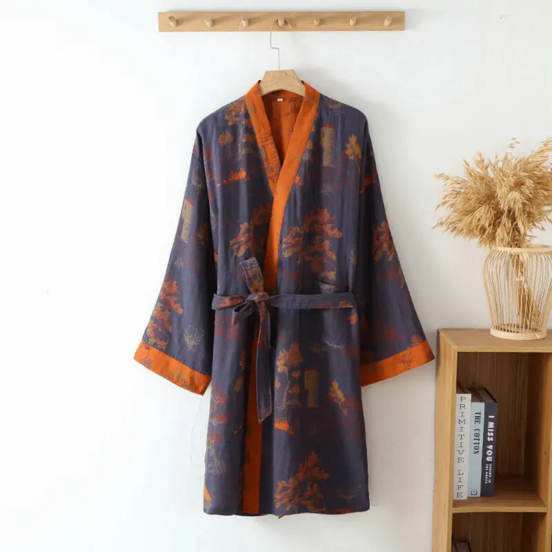 Kimo Heren Badjas - 100% Katoen, Retro Unisex