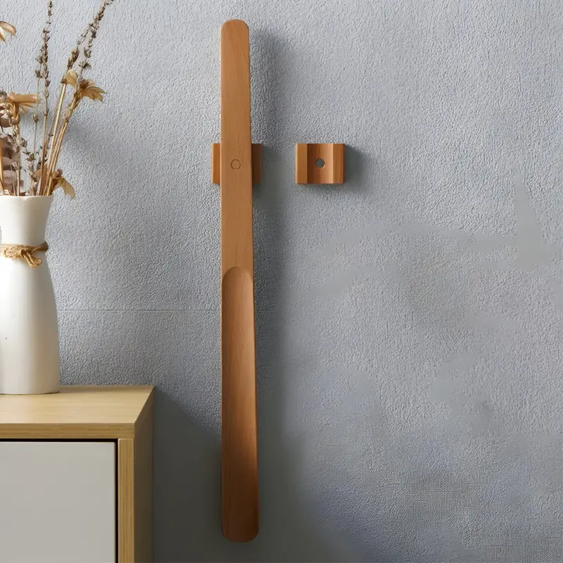 Klaren Schoenlepel - Hout, Extra Lang 55 cm Met Ingebouwde Magneet