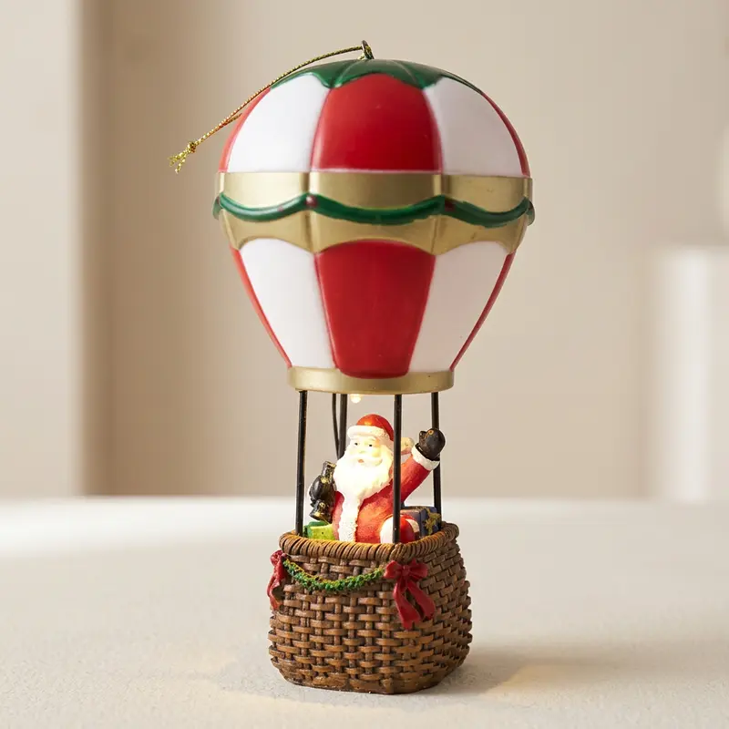 Kora Kerstballonornament - Hars met Warm LED-Licht, Sfeervolle Kerstdecoratie Tafel