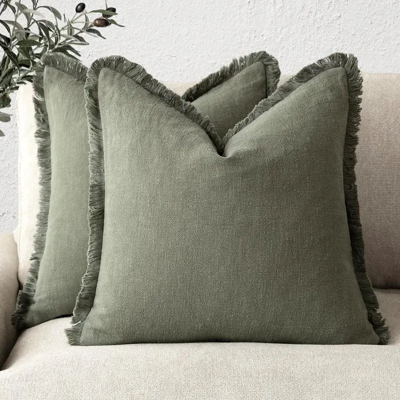 Koraal Kussenslopen Set - Katoen-Linnen, Luxe Woonaccessoire