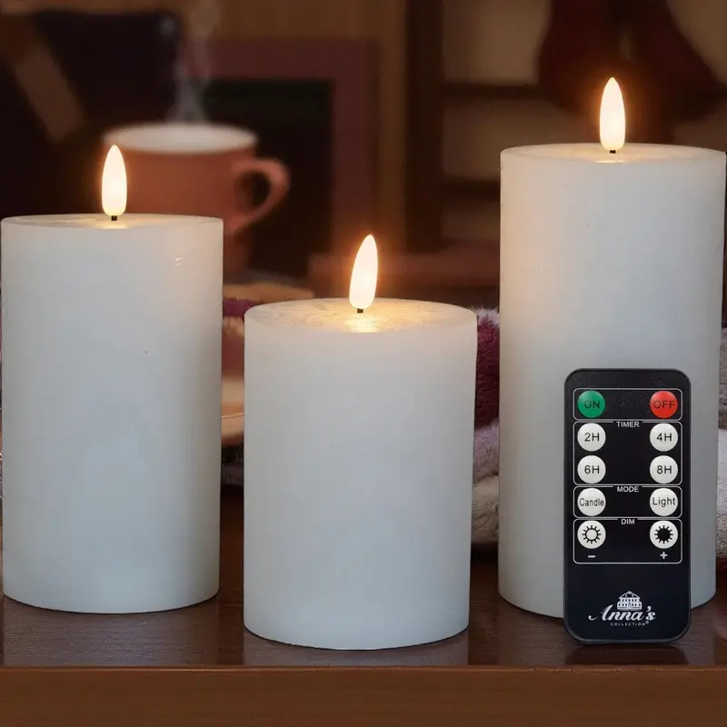 LED Stompkaarsen Set van 3 - Wit