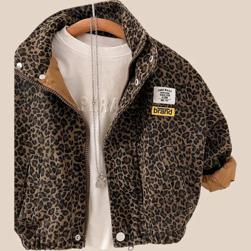 LeopardDash™ – Stoer Jack met Luipaardprint – Kinderjas voor Elk Seizoen