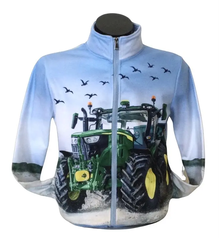 Licht blauw vest met John Deere grote maten