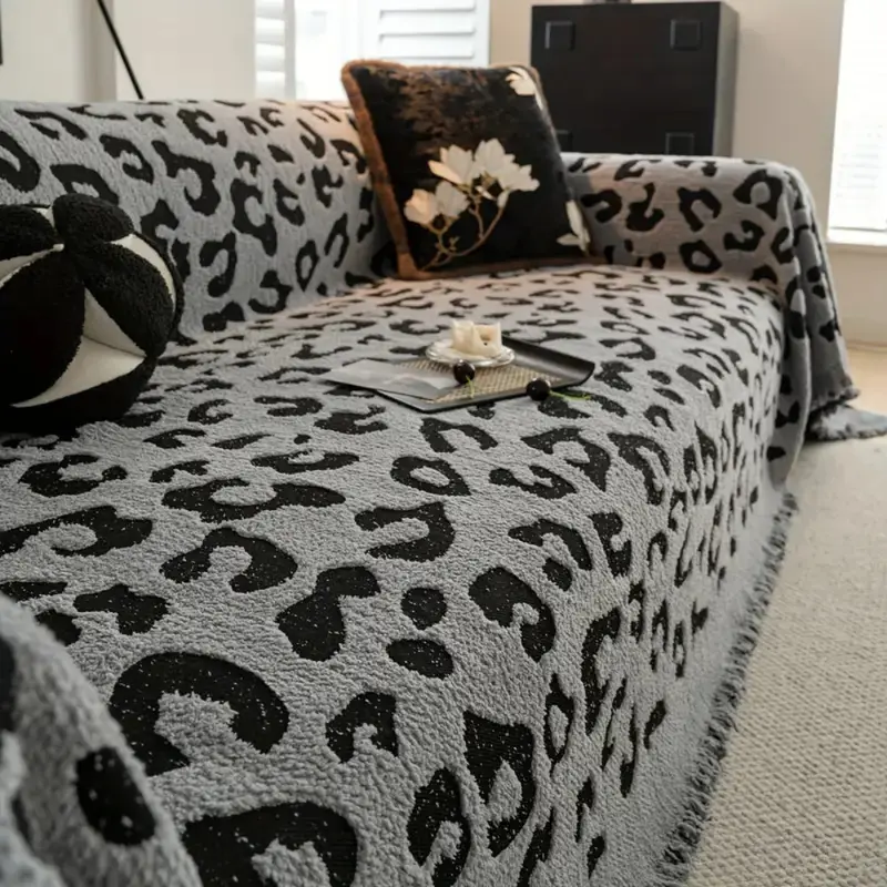Liora Sofa Cover - Microfiber Mix, Leopard Print