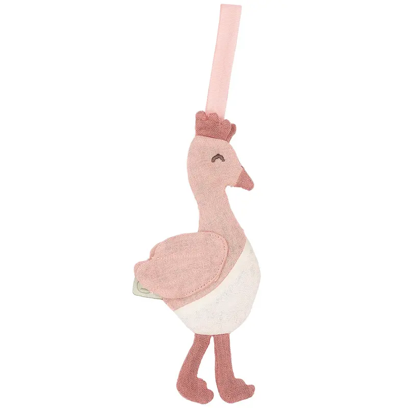 little dutch knuffel- en speendoek safari friends - flamingo