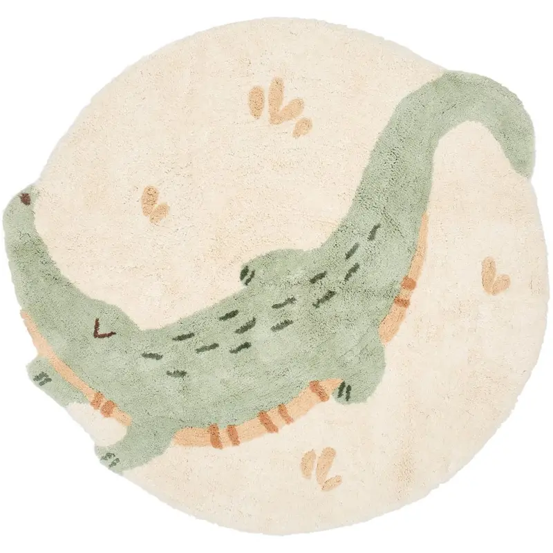 little dutch vloerkleed safari friends - krokodil - 120x117 cm